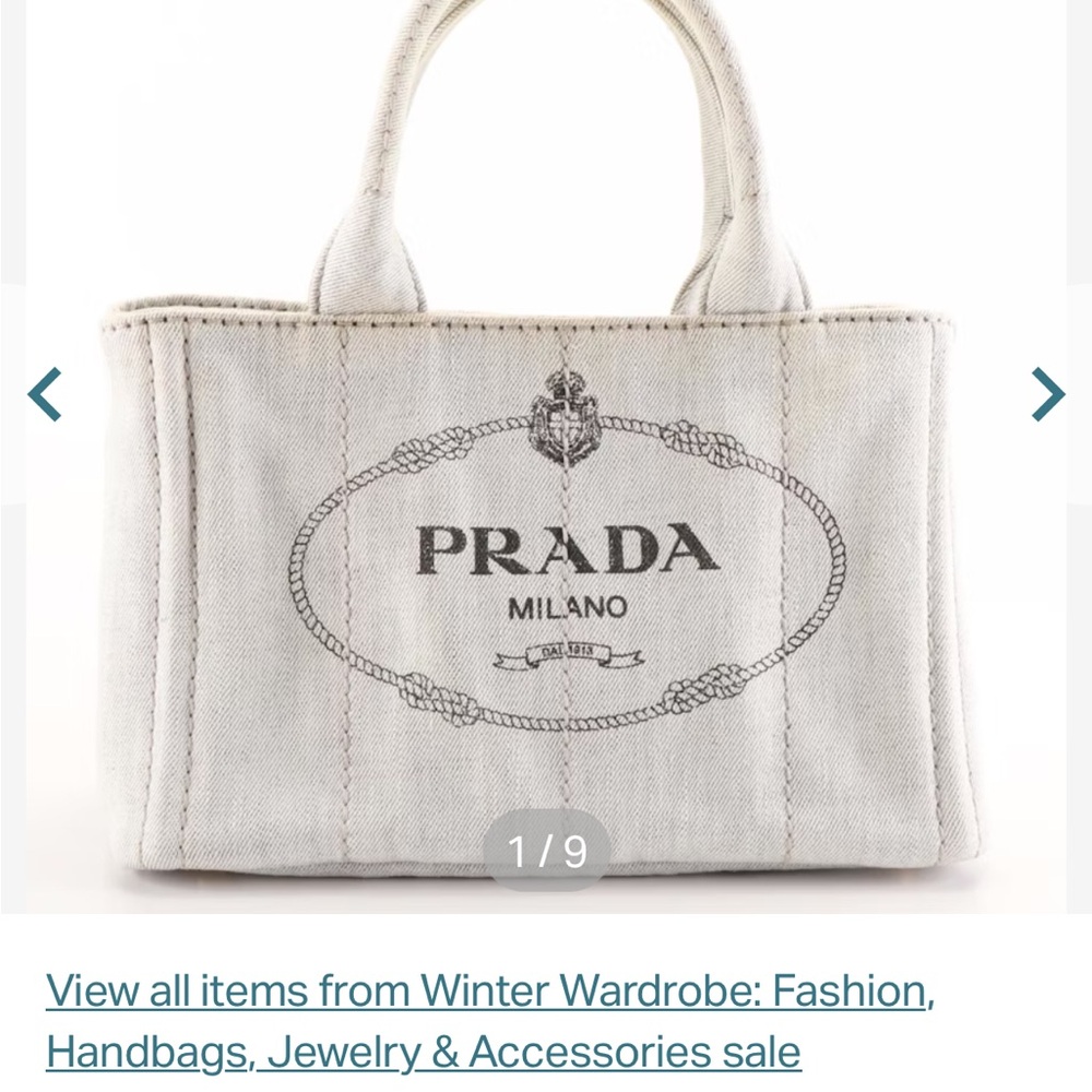 Prada Milano White Canvas Tote